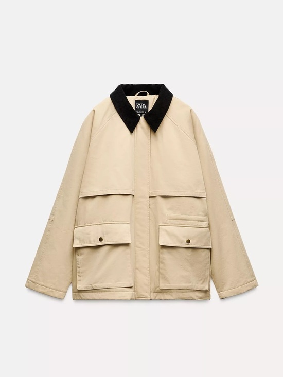 Zara Jackets & Blazers - Zara CORDUROY COLLAR PADDED JACKET size L